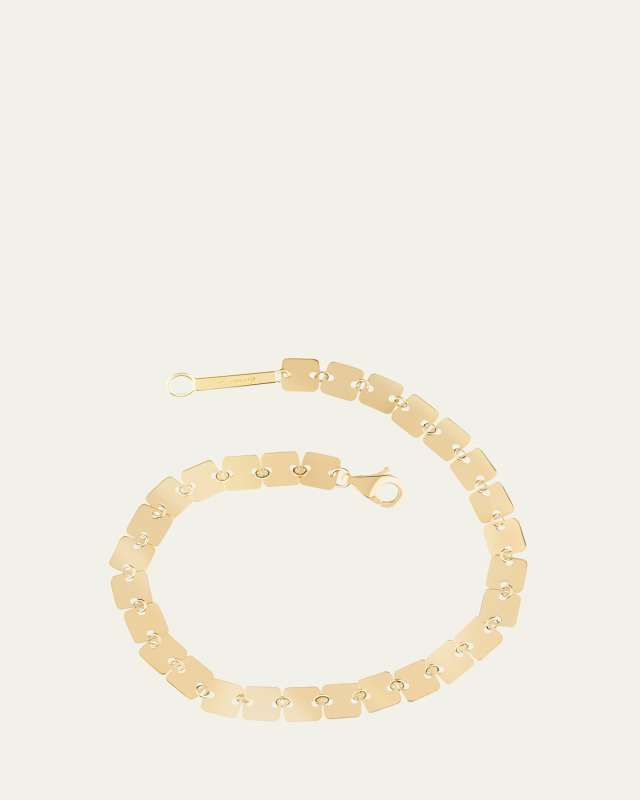 14K Yellow Gold Laser Square Chain Bracelet